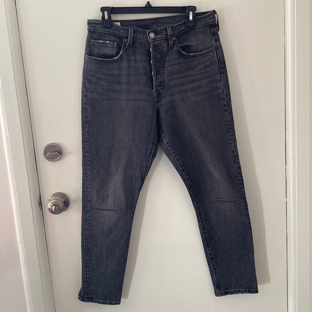 Levi’s 501 S Skinny Dark Gray Denim Jeans Size 29, length 28